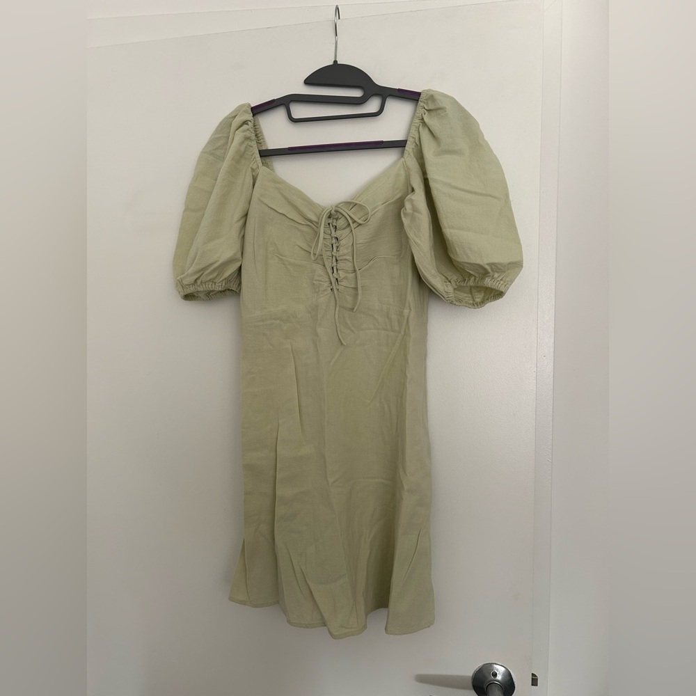 H&M Green Puff Sleeve Sundress